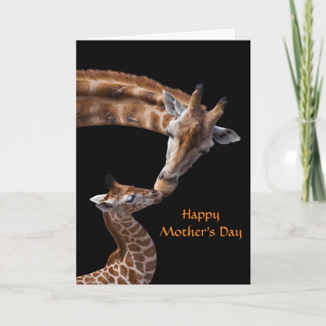 Adult and Baby Giraffe Mother's Day Card (Front)