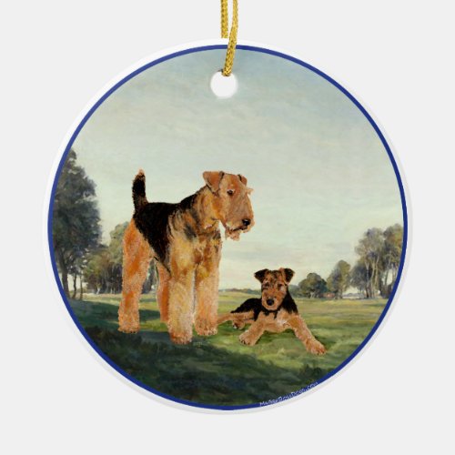 Adult and Pup Ceramic Ornament