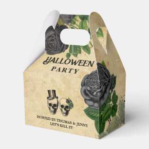 Adult Annual Halloween Party Vintage Gothic Skulls Favor Boxes