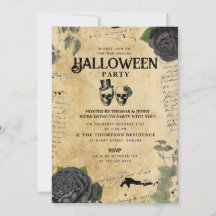 Adult Annual Halloween Party Vintage Gothic Skulls