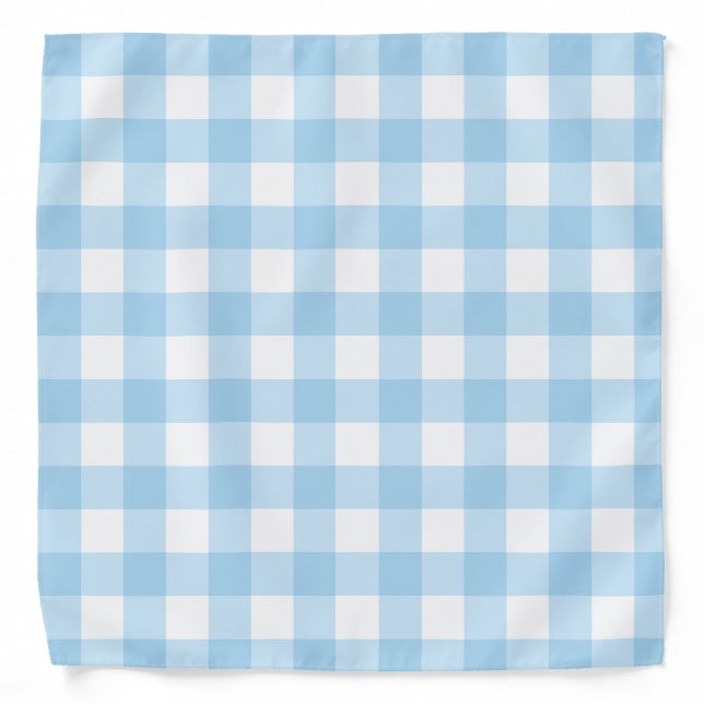 Adult Bandana in neptune blue gingham (Front)