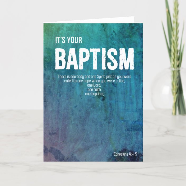 Adult Baptism Card With Bible Verse Scripture | Zazzle.com