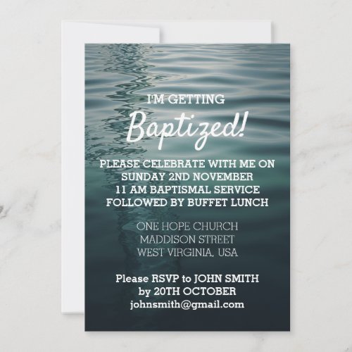 Adult Baptism Invitation Card
