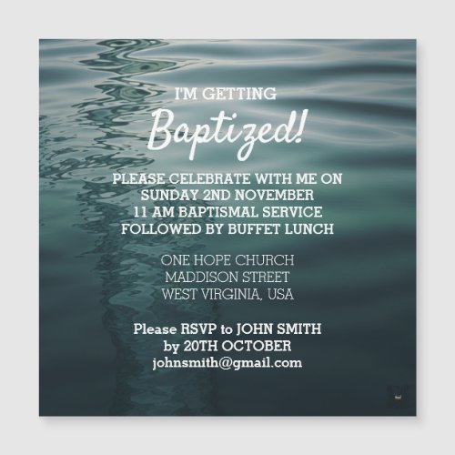 Adult Baptism Magnetic Card