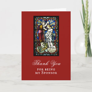 Adult Baptism Sponsor Godparent Thank You Card