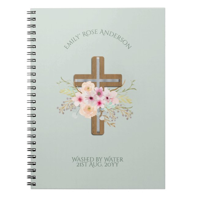 Adult Baptism Washed by Water Personalized Notebook (Front)