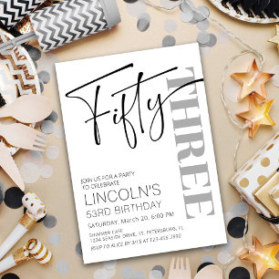 Adult Birthday 51 52 53 54 55 56 57 58 59 Invitation