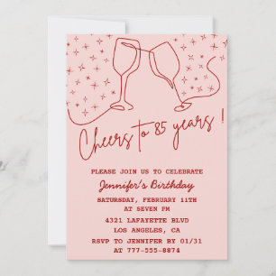 Adult birthday 85th birthday invitation her Cheers