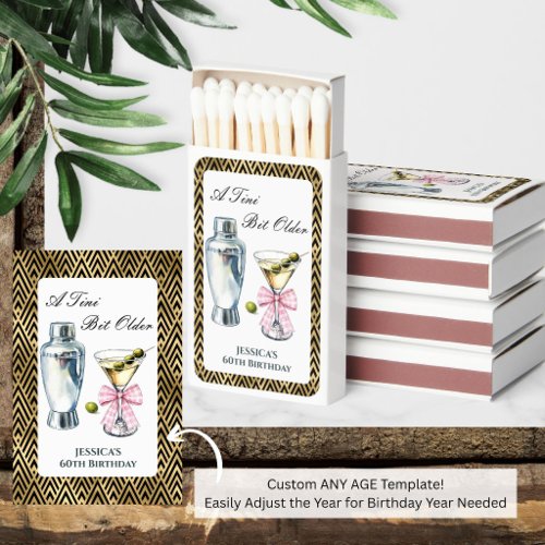 Adult Birthday Any Age Tini Bit Older Party Favor Matchboxes