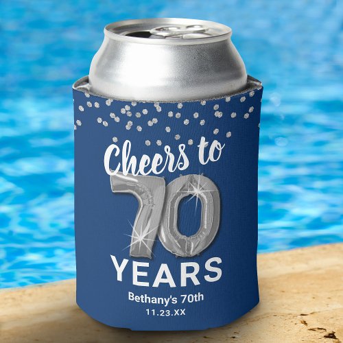 Adult Birthday Cheers to 70 Years Can Cooler