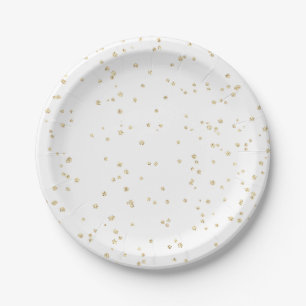 Adult Birthday Gold Glitter Paper Plates