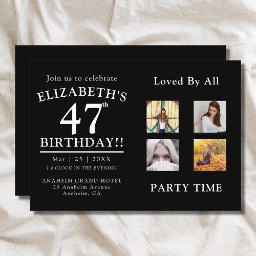Adult Birthday Party Photo Invitation