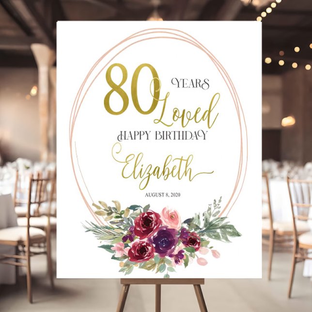 Adult Birthday Welcome sign, Burgundy Blush pink  Foam Board (Creator Uploaded)