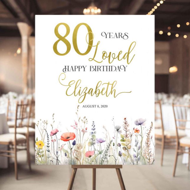 Adult Birthday Welcome sign, Wildflowers birthday  Foam Board (Creator Uploaded)