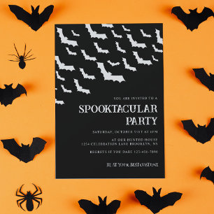Adult Black Bat Bats Spooktacular Halloween Party Invitation