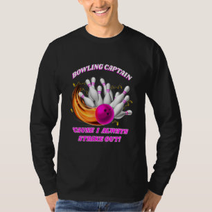 Adult Bowling Captain Rollin' Bowlers Strike Out T-Shirt