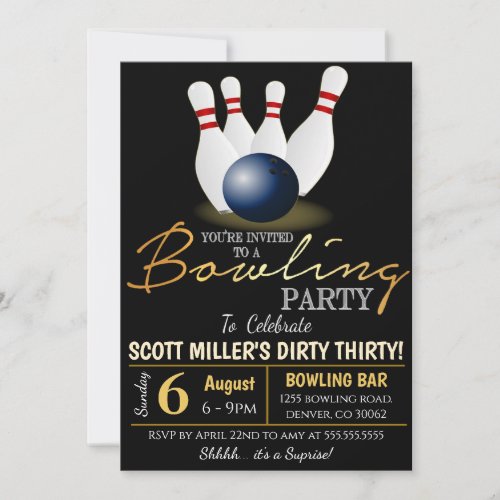 Adult Bowling Party Invitation