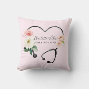 Adult Caregiver Nurse Home Healthcare Throw Pillow