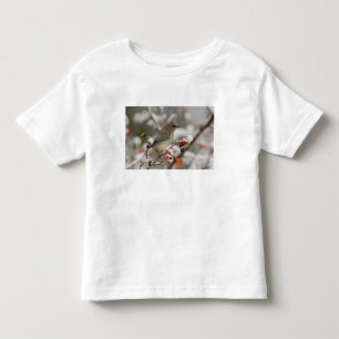 Adult Cedar Waxwing on hawthorn with snow Toddler T-shirt