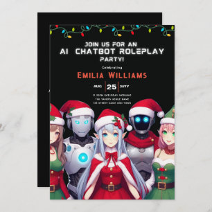 ADULT Chatbot Roleplay Party Anime Robot Christmas Invitation