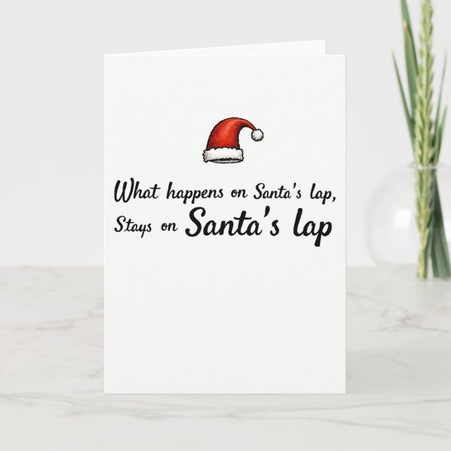 Adult Christmas card what happens on Santas lap (Front)