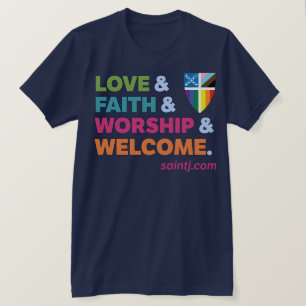 Adult Color Welcome Pride + Episcopal Pride Shield T-Shirt