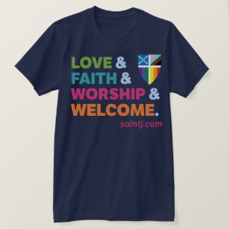 Adult Color Welcome Pride + Episcopal Pride Shield T-Shirt
