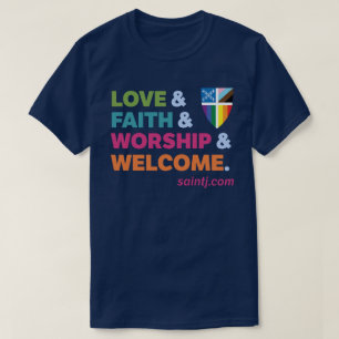 Adult Color Welcome Pride + Episcopal Pride Shield T-Shirt