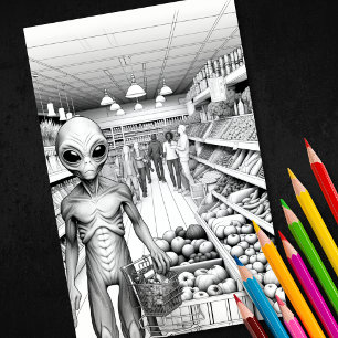 Adult Coloring Alien 3D Poster