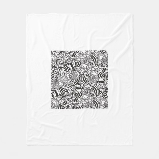 Adult coloring book fleece blanket (Front)