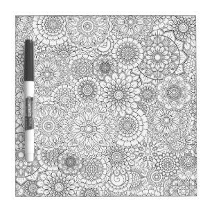 Adult Coloring Book Style Dry Erase Board SMALL