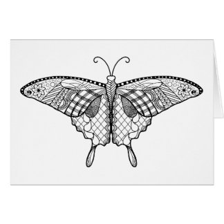 Adult coloring butterfly Card