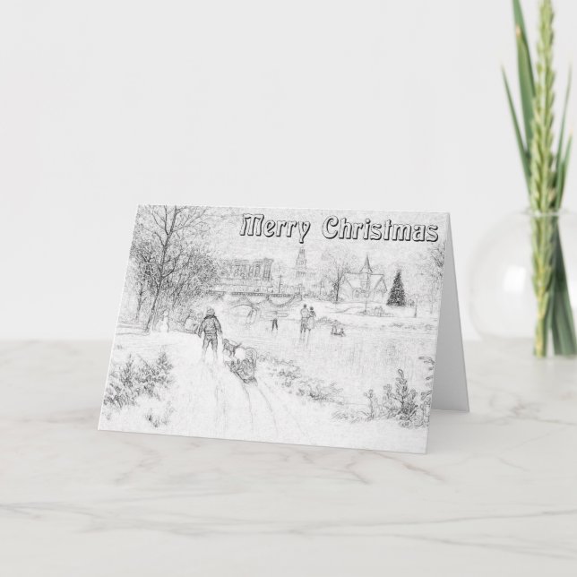 Adult Coloring Christmas Card (Front)