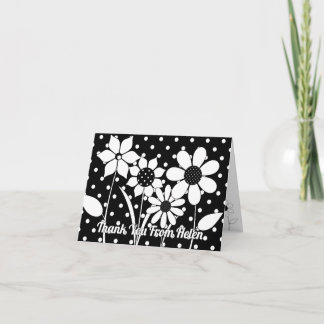 Adult Coloring Fun Flowers & Polka Dots Thank You Card
