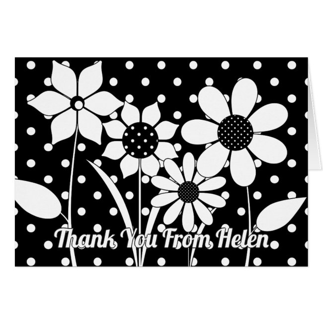 Adult Coloring Fun Flowers & Polka Dots Thank You