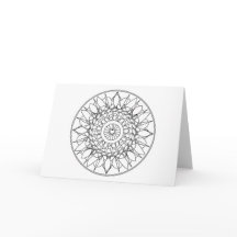 Adult Coloring Mandala Note Card with Envelope