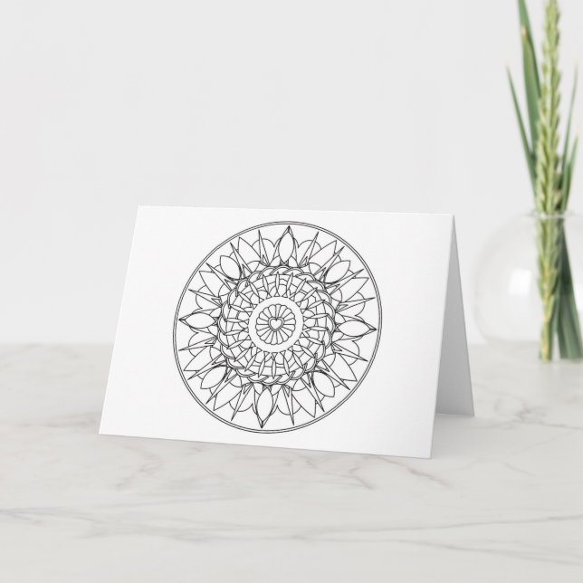 Adult Coloring Mandala Note Card with Envelope (Front)