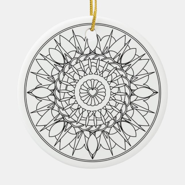 Adult Coloring Mandala Ornament (Front)