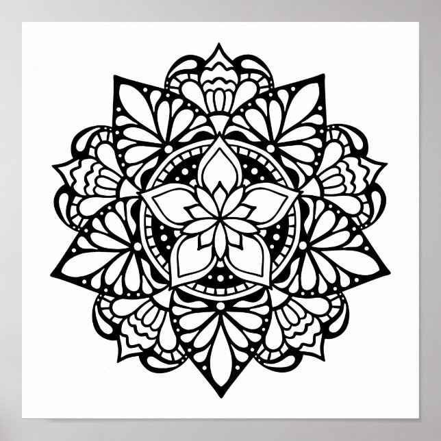 Adult Coloring Mandala Poster (Front)
