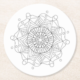 Adult Coloring Paper Coasters with Mandala Art