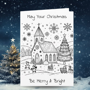 Adult Coloring Personalized Christmas Card