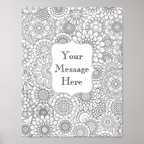 Adult Coloring Personalized Poster Small 85x11