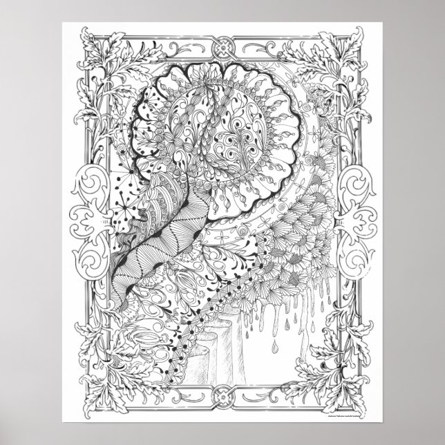 Adult Coloring Poster "Land of Honey Art" (Front)