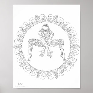 Adult Coloring Poster Mandala Dancing Dancer