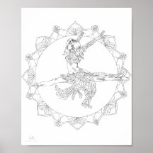 Adult Coloring Poster Mandala Jazz Dancer