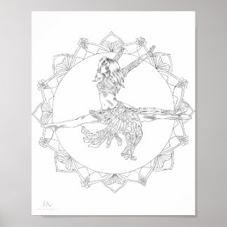 Adult Coloring Poster Mandala Jazz Dancer