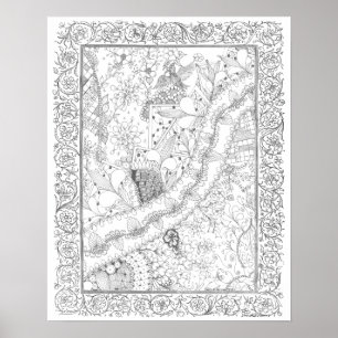 Adult Coloring Poster "Peace, Love & Joy Art"