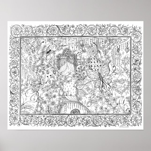 Adult Coloring Poster "Spoon Falls Art" (Front)