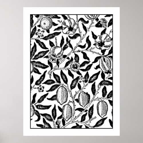 Adult Coloring Poster William Morris Exotic Fruits