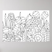 Adult Coloring Stylized Flowers 3